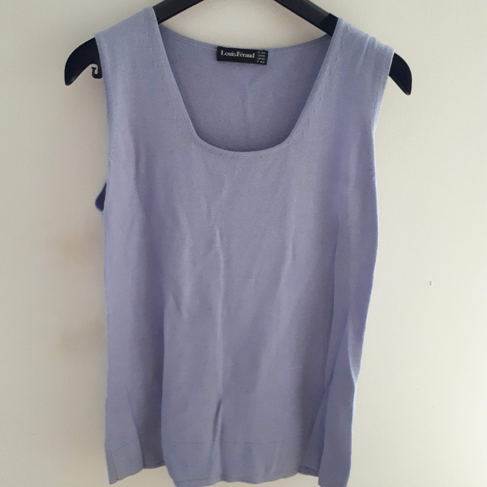 Louis Feraud silk and cashmere shell top in lilac